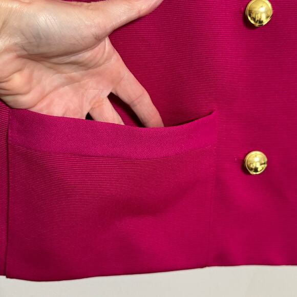 Vintage90s Double Breast Blazer Pockets Career Pink Size 14 - Picture 4 of 4